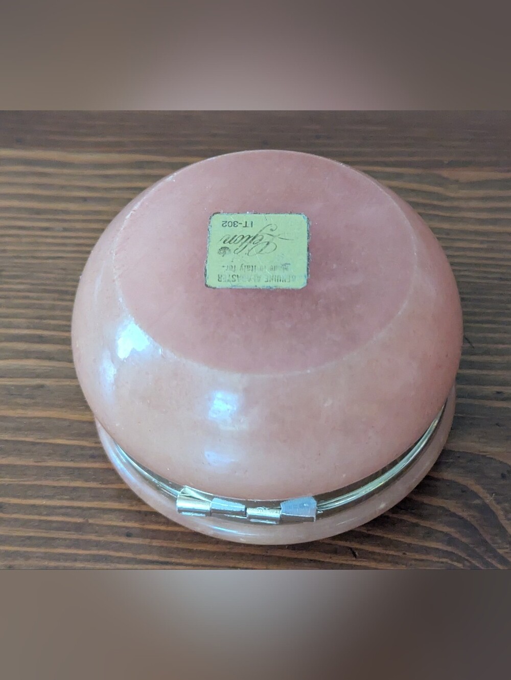 Vintage Genuine Alabaster Round Hinged Trinket Box "Lefton" Made In Italy. 3.5" - Picture 14 of 16